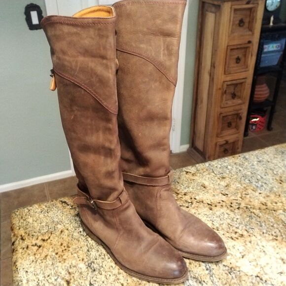 Frye Dorado 77557 Leather Riding Equestrian Tall Boots Brown Women's Size 6 - Picture 2 of 14